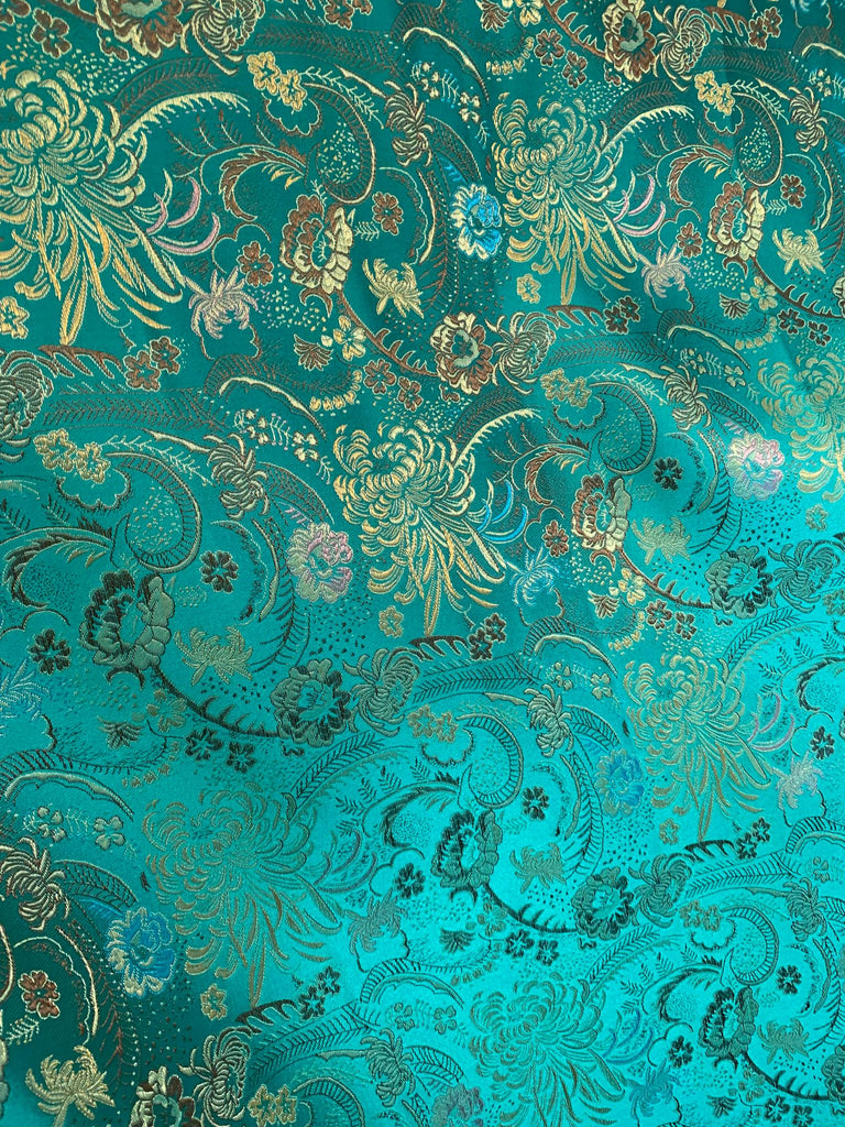 Soimoi Poly Georgette Green Fabric - Bohemian Paisley Floral Print By The Yard 42 Inches Wide
