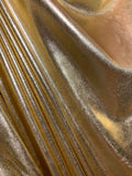 Metallic Gold Foil Lame` Stretch Knit Fabric