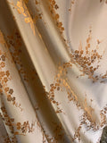 Gold Cherry Blossom Floral - Faux Silk Brocade Fabric