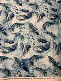 Soar Moody Blue Dark Feathers - by Deborah Edwards for Northcott Cotton Fabric