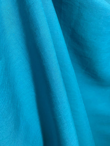 Turquoise Blue Green 100% Linen Fabric