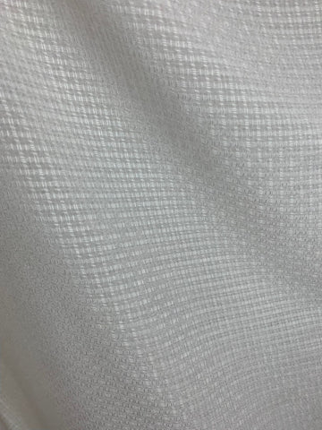 White Checkered Geometric Lightweight 100% Linen Fabric