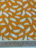 Pick-a-Boo Ghosts on Orange - Spooky ’n Sweet by Art Gallery 100% Cotton Fabric