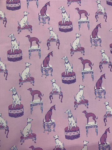 Pampered Pets - Greyhounds Purple - Paintbrush Studio Cotton Fabric