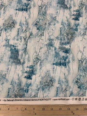 Soar Moody Blues Light Blue Trees - by Deborah Edwards for Northcott Cotton Fabric DP24586-41