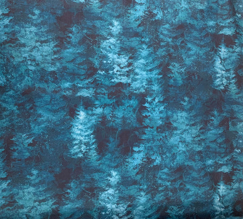 Soar Moody Blues Blue Trees - by Deborah Edwards for Northcott Cotton Fabric DP24585-44
