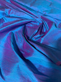 Iridescent Turquoise Blue & Magenta - Silk Dupioni Fabric