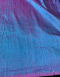 Iridescent Turquoise Blue & Magenta - Silk Dupioni Fabric