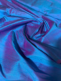 Iridescent Turquoise Blue & Magenta - Silk Dupioni Fabric