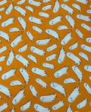 Pick-a-Boo Ghosts on Orange - Spooky ’n Sweet by Art Gallery 100% Cotton Fabric