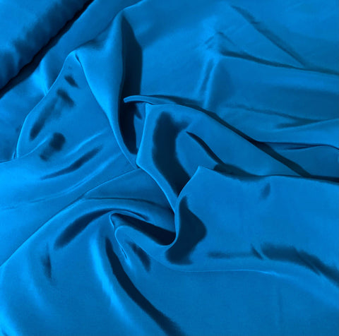 Peacock Teal Blue - 16mm Silk Crepe de Chine Fabric