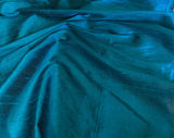Peacock Deep Teal - Iridescent Silk Dupioni Fabric