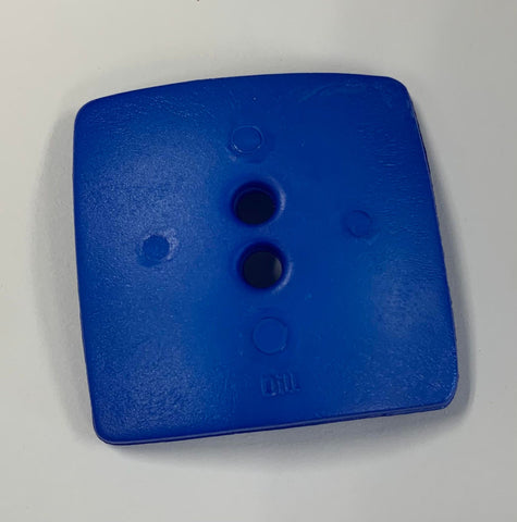 Large Royal Blue Square Plastic Button - 60mm / 2 1/4" - Dill Buttons Brand