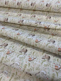 Birds & Leaves Cream - Nature's Nursery - Paintbrush Studio Cotton Fabric