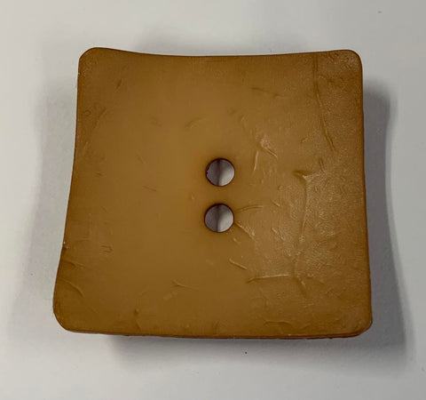Large Toffee Brown Square Plastic Button - 60mm / 2 1/4" - Dill Buttons Brand