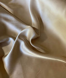 Beige Hammered Texture Silk Charmeuse Fabric