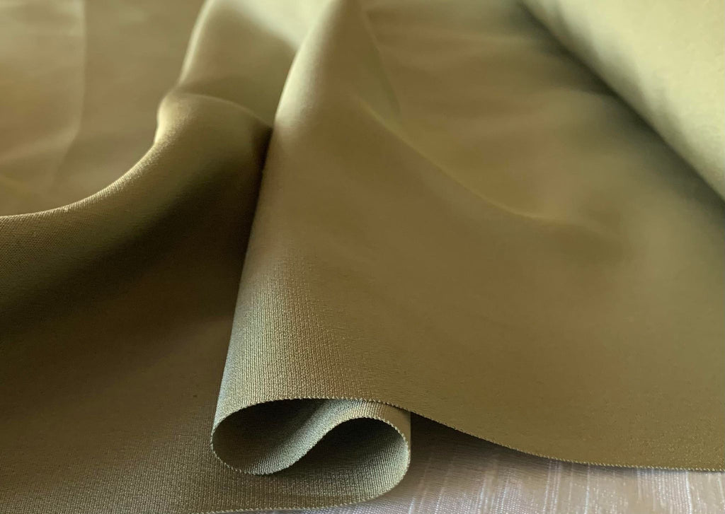 Light Golden Olive Green - 40mm 4 Ply Silk Crepe Fabric