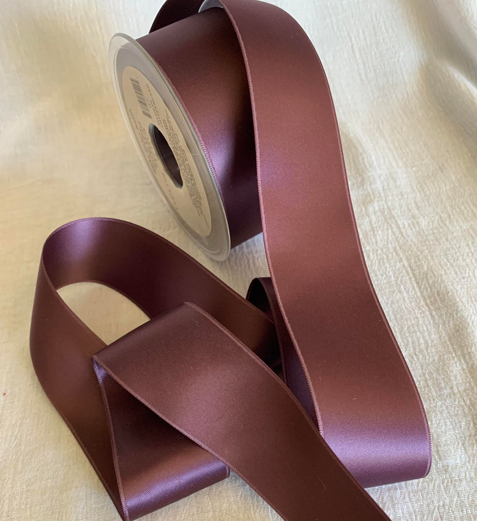 Dusty Plum Swiss Satin Double Face Ribbon - 1.5" wide - 5 Yards - Made in Switzerland