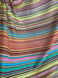 Multi Colored Stripes - Silk/Cotton Voile Batiste Fabric