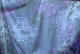 Large Scale Purple Floral - Crinkle Silk Chiffon Fabric