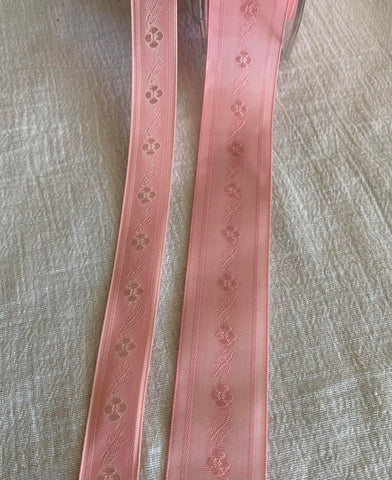 Vintage Pink Flower Ribbon ( 2 Widths to choose from) Made in England