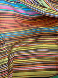 Multi Colored Stripes - Silk/Cotton Voile Batiste Fabric