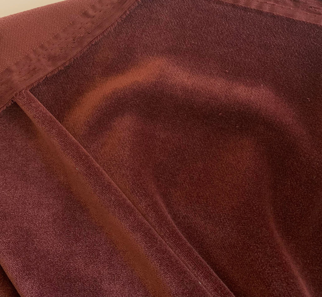 Burgundy Red - Upholstery Weight Velvet Fabric