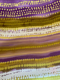 Purple & Chartreuse Gold Abstract Wavy Dots - Silk Charmeuse