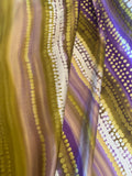 Purple & Chartreuse Gold Abstract Wavy Dots - Silk Charmeuse