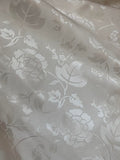 White Floral - 100% Silk Jacquard Fabric