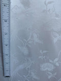 Birds & Butterflies in White - 100% Silk Jacquard Fabric