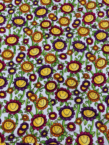 Smiling Sunflowers Patrick Lose Cotton Fabric Vintage 1999 OOP