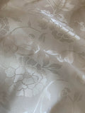 White Floral - 100% Silk Jacquard Fabric