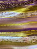 Purple & Chartreuse Gold Abstract Wavy Dots - Silk Charmeuse