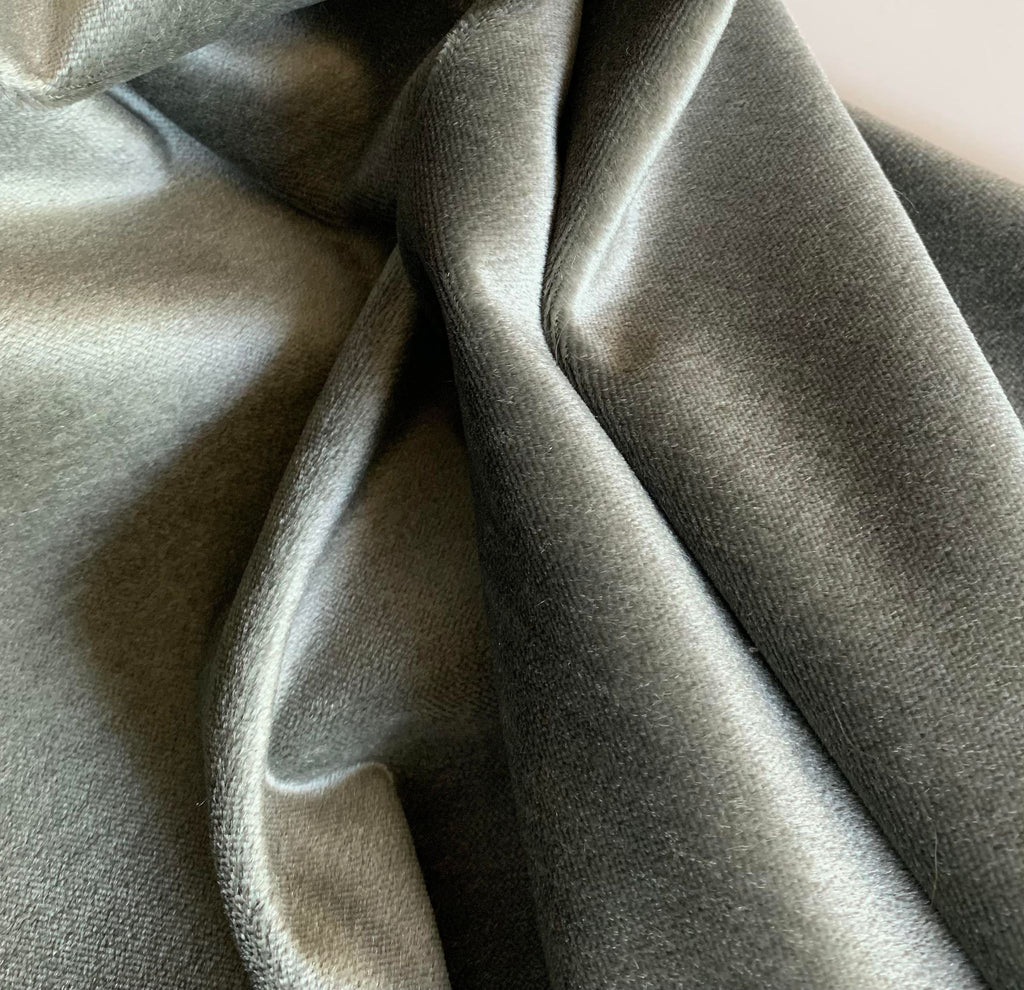 Pewter Gray - Upholstery Weight Long Pile Velvet Fabric Faux Fur