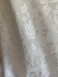 White Floral - 100% Silk Jacquard Fabric