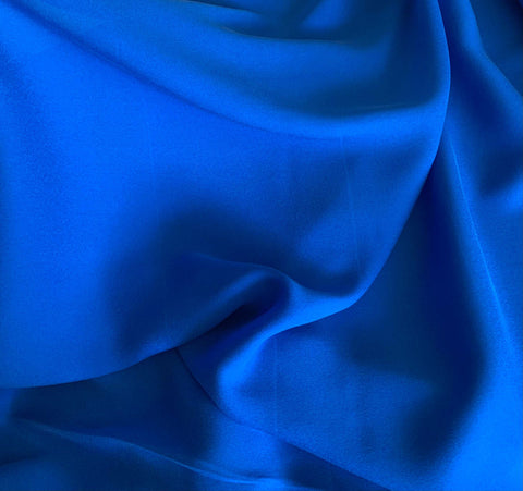 Royal Blue - 16mm Sandwashed Silk Crepe de Chine Fabric