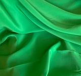 Bright Apple Green - 16mm Silk Crepe de Chine Fabric 42"x44" Remnant