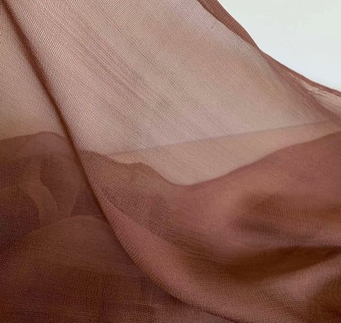 Rose Brown - 100% Silk Tulle Net Fabric