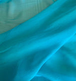 Turquoise Blue - Crinkle Silk Chiffon Fabric