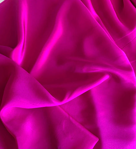 Neon Magenta Pink - 16mm Silk Crepe de Chine Fabric