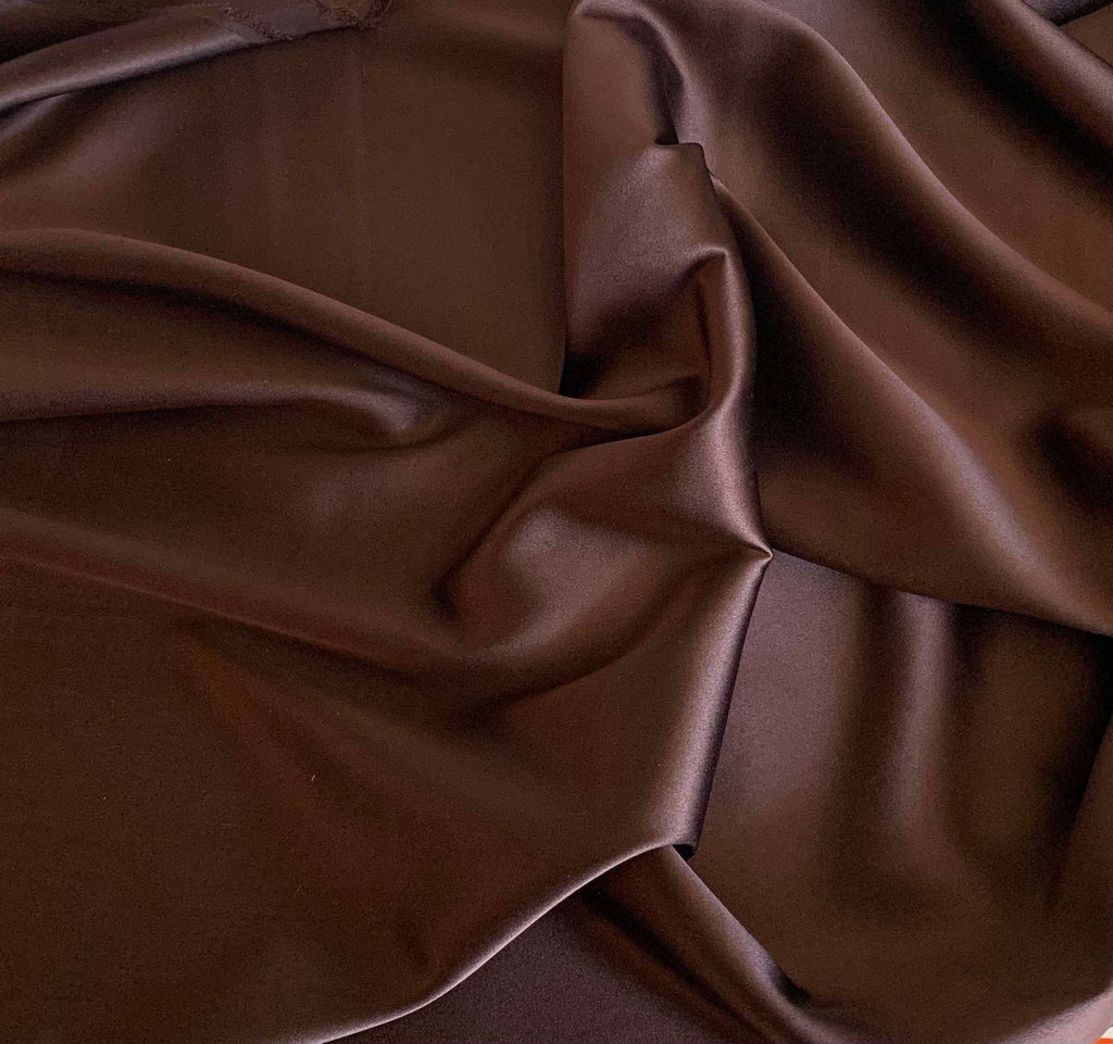 Chocolate Brown - 19mm STRETCH Silk Charmeuse