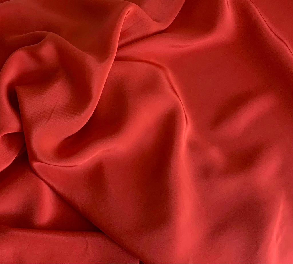 Red Coral - 16mm Silk Crepe de Chine Fabric