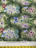 Botanical by In The Beginning 100% Cotton Fabric - Iris & Orchid Butterfly Floral with Ferns