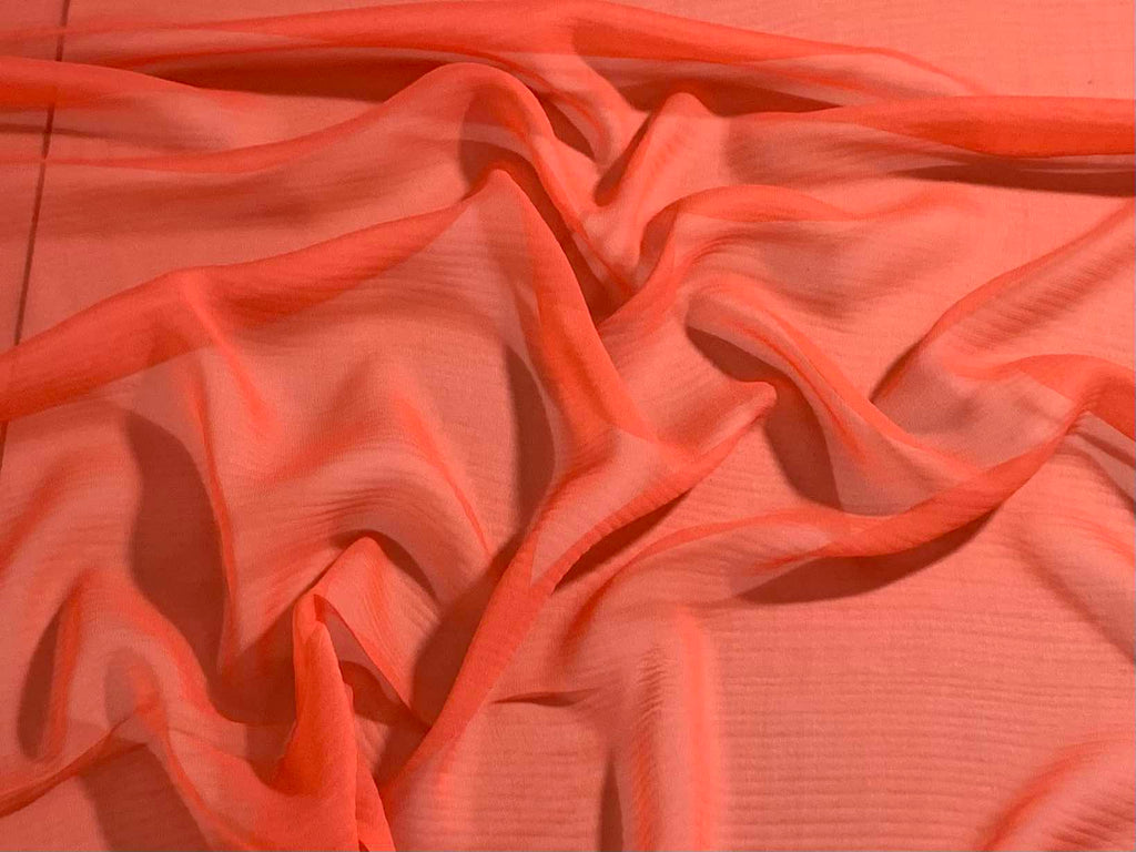 Salmon Coral  - 8mm Silk Chiffon Fabric