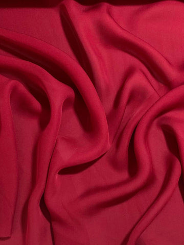 Red Wine - 16mm Silk Crepe Georgette Chiffon Fabric