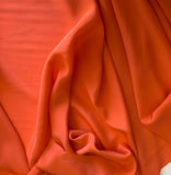 Salmon Coral Orange - 16mm Silk Crepe de Chine Fabric