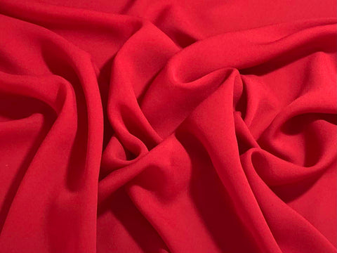 Scarlet Red - 16mm Silk Crepe Georgette Chiffon Fabric