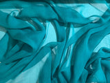 Peacock Teal  - 5mm Crinkle Silk Chiffon Fabric