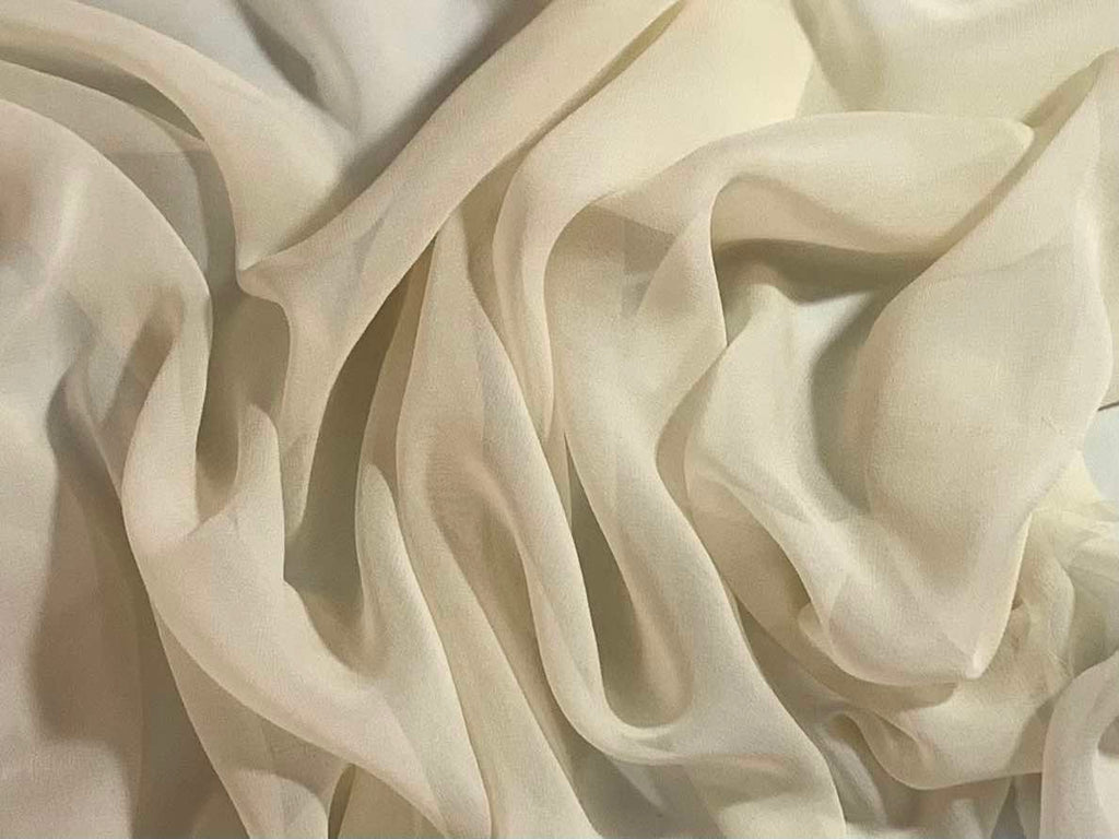 Cream  - 8mm Silk Chiffon Fabric